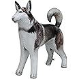 Jet Creations 30" Tall Inflatable Husky Dog Black White Lifelike Blow-Up Animal Figure, Puppy Pet Decor Play Farm Theme Party Pool Birthday VBS Photo Prop, Sport Mascot, Gift for Boys Girls Kids 1pc