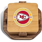 The Memory Company Officially Licensed NFL - Kansas City Chiefs 4-Pack Wood Inlay Coaster Set with Holder