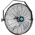 Tornado 18" High Velocity Industrial Wall Fan with TEAO Enclosed Motor – 4000 CFM, 3 Speed Settings, 6.5 FT Cord – Ideal for Industrial, Commercial, and Residential Use – UL Safety Listed