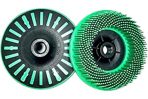 Pro-Graad 4-1/2” x 5/8”-11 50 Grit Green Bristle Disc | Ceramic-Aluminum Oxide Abrasive Bristle Disc with 5/8”-11 Fast Change Hub | Remove Coatings Paint Rust Contaminants Weld Burn | Pack of 1