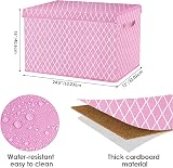 VERONLY Large Toy Box Chest Organizer Bins Pink 60x31x38 cm Foldable view 4