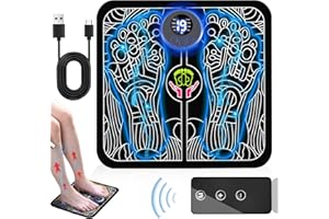 KSWEGKC EMS Foot Massager for Neuropathy,Electric Feet Massager for Plantar Fasciitis Muscle Relaxation,Portable Feet Massager Pad with 8 Modes &19 Levels Sport Muscle EMS Foot Stimulator Massager