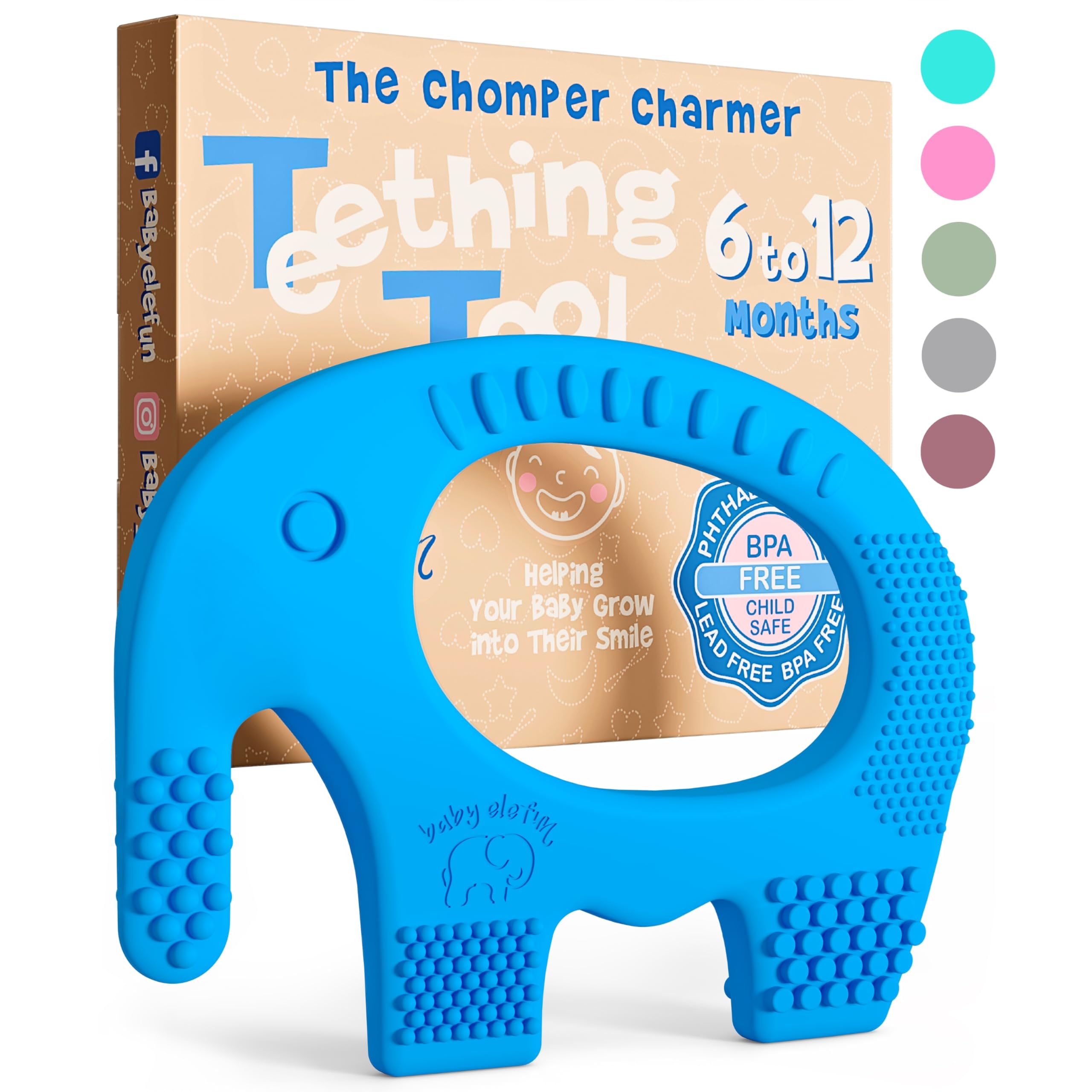 Baby Elefun Baby Teething Toys 5X Pain Relief Zero Delay 6-12 Months