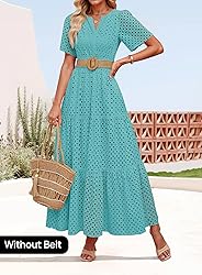 ZESICA Women's 2025 Summer Short Sleeve Maxi Dress