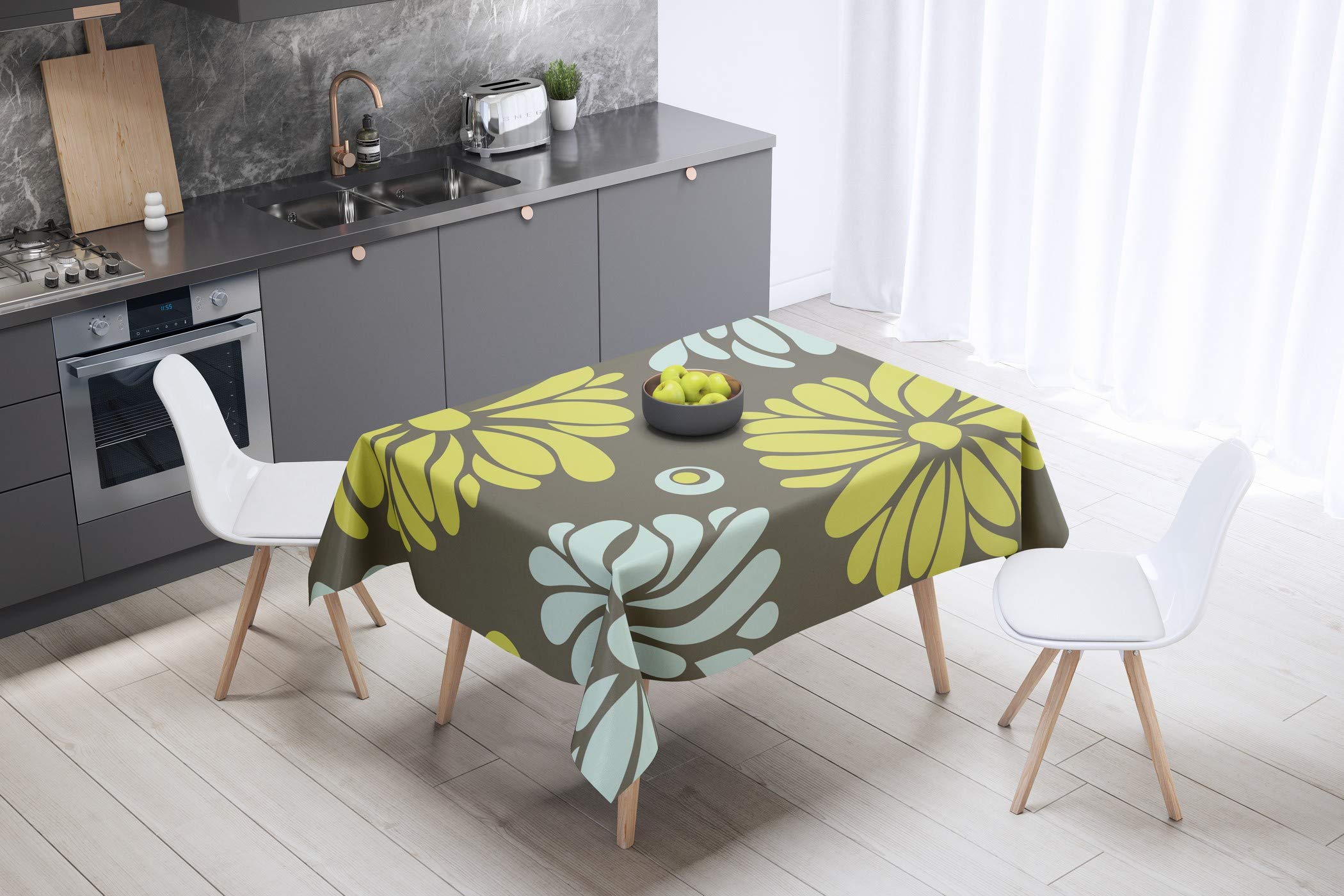 Bonamaison Kitchen Decoration, Tablecloth, 140cm x 140cm - Designed and Manufactured in Turkey