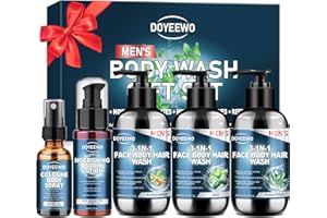 DOYEEWO Gifts for Men, Boyfriend, Husband, Dad,Mens Body Wash Bath Gift Set, Cleanses,Hydrates,Nourishes & Soothes Skin,Christmas Gift Stocking Stuffers Secret Santa Birthday Valentines Sweetest Gifts for Him