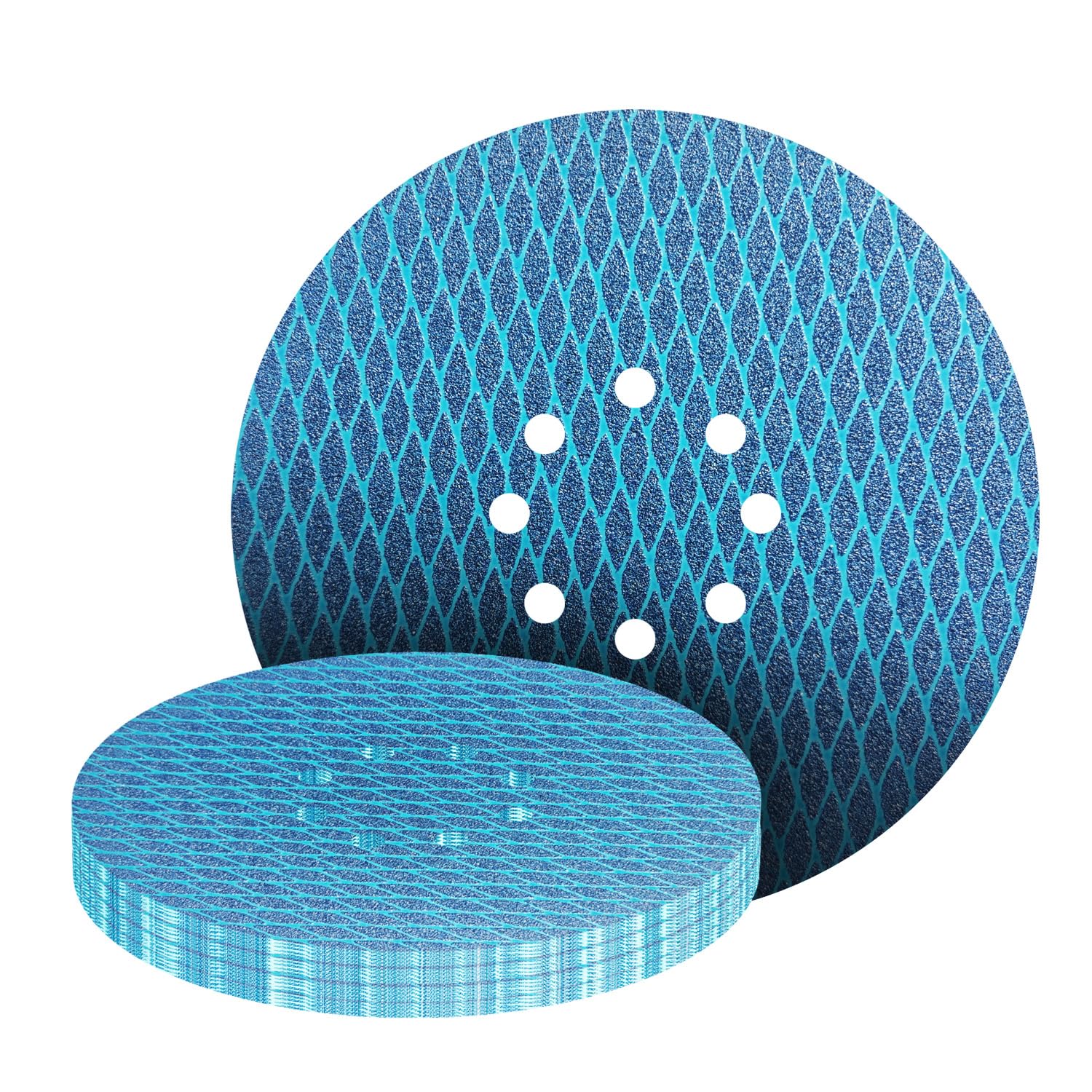 GZKTY 15 Pcs 225mm 8 Hole Sanding Discs, Aluminium Oxide Grit 100, Hook and Loop, For Angle Grinder, Fine Grit, Bonded Construction, Reduced Clogging