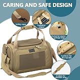 Petsfit Airline Approved Cat Carrier Lightweight Travel Bag Khaki view 7