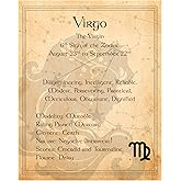 Virgo The Virgin - Astrology Zodiac Sign Wall Art, Constellation Birth Month Wall Decor Print For Home Decor, Office Decor, Bedroom Decor & Horoscope Reading, Primary Elements, Unframed - 8x10