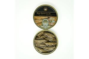 GRILLED CATCH Sprats Riga Smoked (12 Pack) Gold Star 5.6 oz Tins in Vegetable Oil Product of Latvia, Kosher