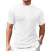 Vssjavun Men's Mock Turtleneck Sweater Short Sleeve Turtle Neck Knit Pullover Sweaters Casual Basic Tee
