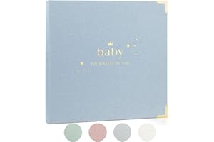 MINISENTIALS Baby Book Boy Keepsake - Baby Memory Book Boy Photo Album - Baby Books Gift for Baby Shower - Gender Reveal Gifts Boy for Expecting Mom - Newborn Keepsake Shower Gifts for First Time New Mom Parents