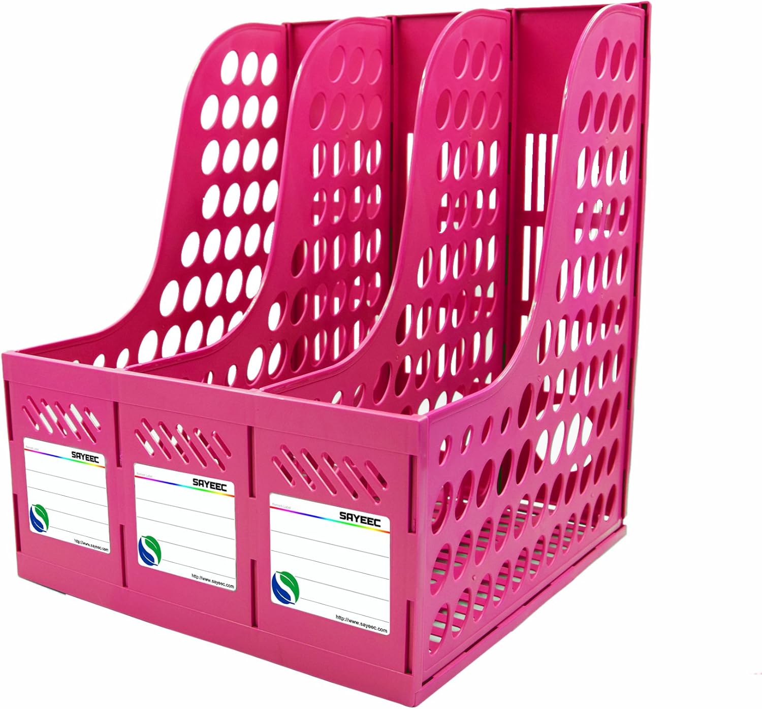 Desk File Organiser, KXF 3 Sections Sturdy Desktop Plastic Magazine