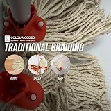 TDBS Red Floor Mop and Bucket Set 2 Mop Heads Pure Yarn Heavy Duty view 6