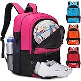 Hsmihair Soccer Bag-Soccer Backpack&Backpack for & Football Volleyball & Basketball,with Ball Compartment and Separate Cleat