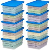HOMZ Snaplock, Small Clear Plastic Storage Organizer Bins w/Lids, 10 Pack | Stackable Container Set for Home, Office Shelves, Kitchen, Garage, and Bathroom Organization