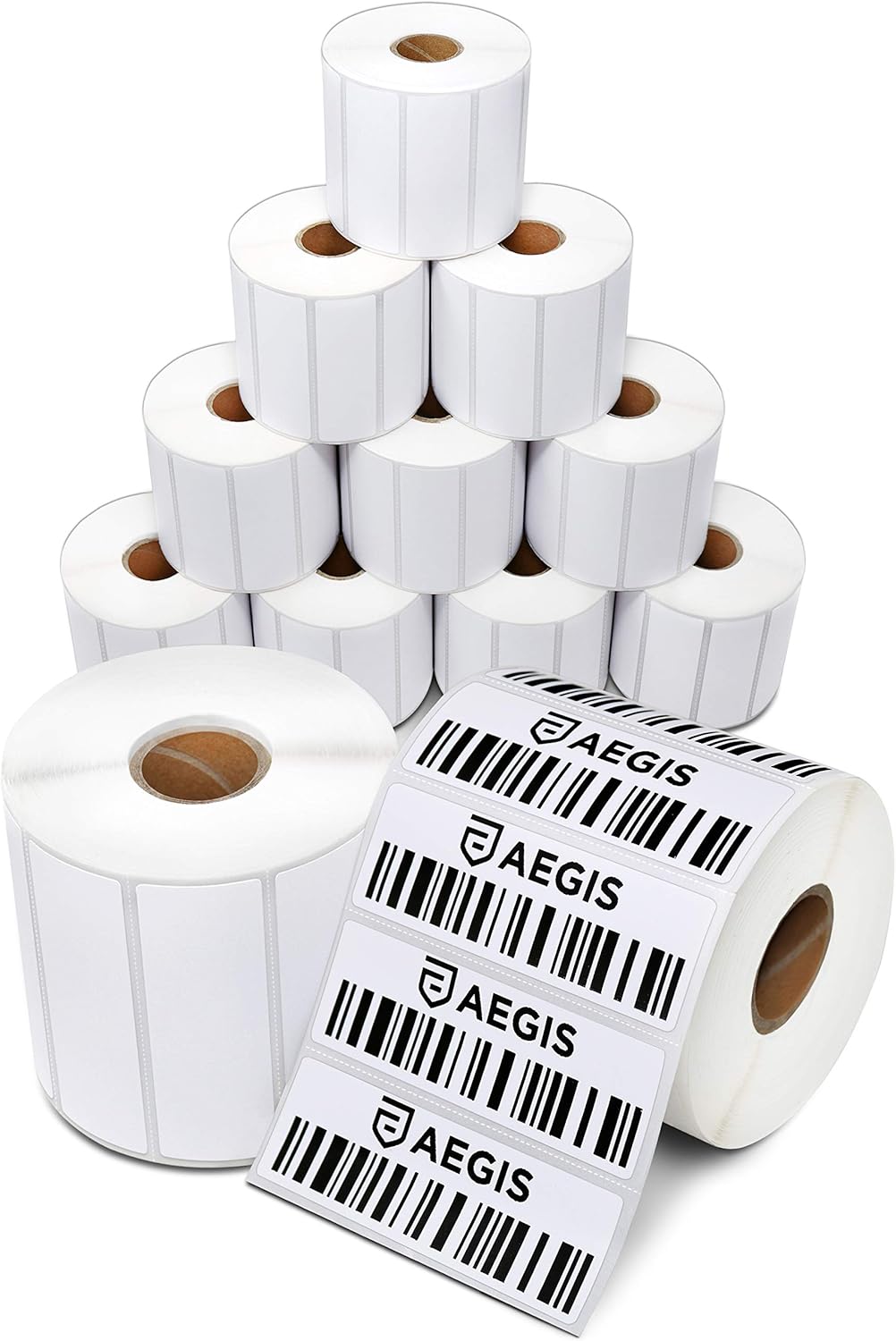 Aegis Adhesives - 3” X 1” Direct Thermal Labels for FBA Barcodes, Address, Perforated & Compatible with Rollo Label Printer & Zebra Desktop Printers (12 Rolls, 1300/Roll) : Office Products