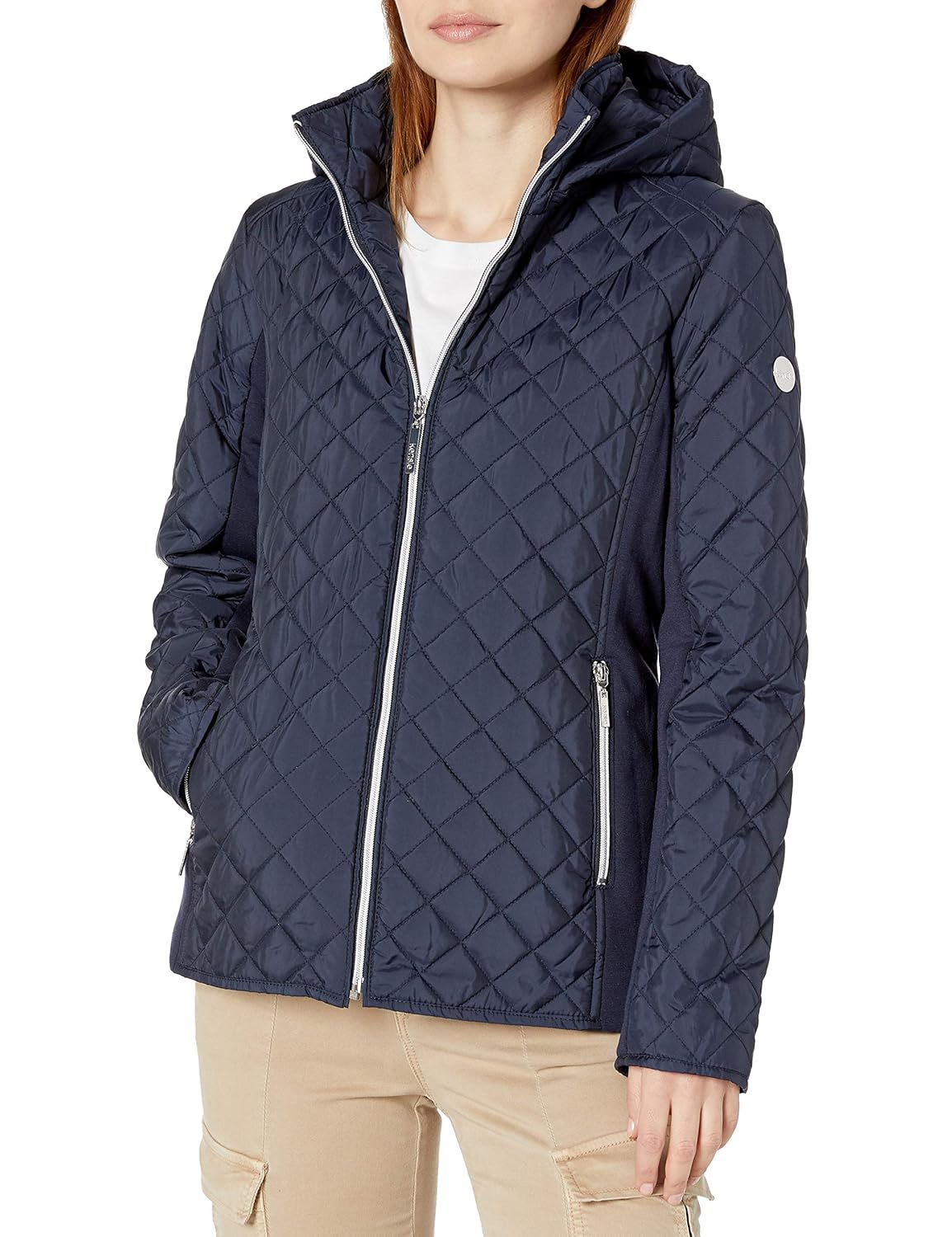 Buy kensie Women's Active Quilted Jacket with Ponty Detail and Fully