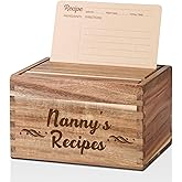 InnoBeta Nanny Gifts, Grandma Recipe Box with 50pcs 4x6 inch Recipe Cards, 10 Dividers, Recipe Organizer for Grandma - Nanny