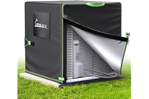 UIRWAY 500D Air Conditioner Covers Winter, [2025 Upgraded Heavy Duty Fabric] Central Air Conditioner Cover for Outside Units, Waterproof Universal Patio AC Cover Outdoor Fits 32''W x 32''D x 36''H