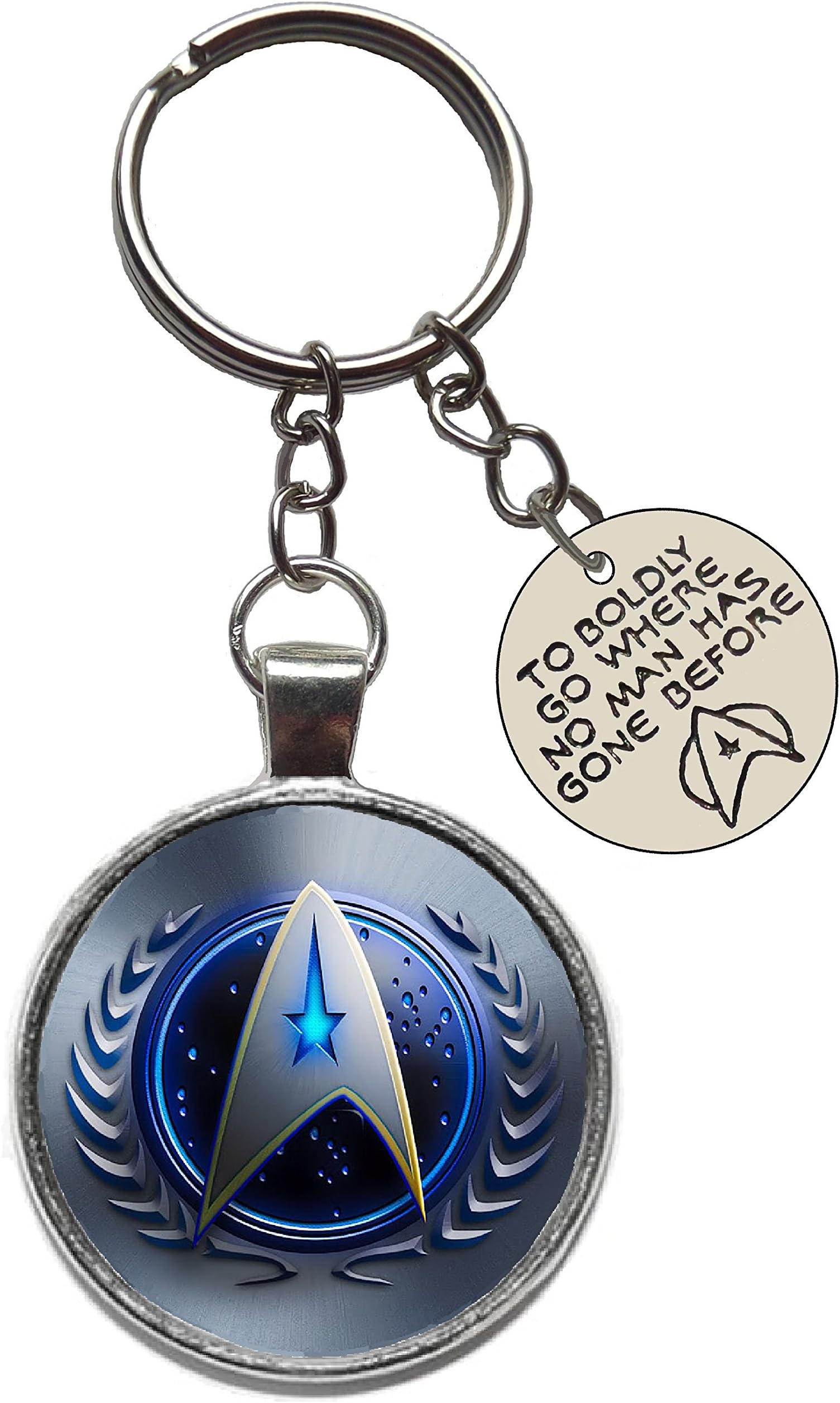 Star Trek Charm Figure Logo Keyring Spock Kirk Uhura Vulcan Voyager Chekov Ship
