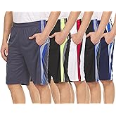 DARESAY Mens Athletic Shorts with Pockets, Workout Active Performance Shorts - 5 Pack