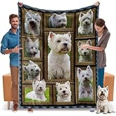 Westie Blanket, Westie Gifts for Women Men, Cozy Fuzzy Soft Throw Blanket for Couch Bed, Warm Flannel Fleece Blanket Throw Size 50" X 60", Lightweight Plush Blankets and Throws for Sofa Travel Camping