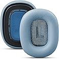 Premium Replacement Ear Cushions for Apple AirPods Max Headphone, Protein Leather Memory Foam Earpads (Leather-Blue)