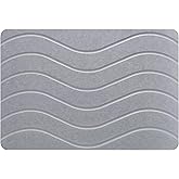ZumenDa Absorbent Stone Bath Mat, Diatomaceous Earth Shower Mats, Non-Slip Water Absorbing Diatomite Stone Mat for Bathroom Floor, Quick-Drying Easy to Clean (23" x 16" Gray)