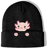 Axolotl Gifts Embroidered Beanie Hat for Women Men Cute Axolotl Lovers Knit Funny Birthday Christmas Stocking Gifts Stuff