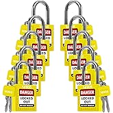 TRADESAFE Lockout Tagout Locks Set - 10 Yellow Loto Locks, Lockout Locks Keyed Different, 2 Keys Per Lock, OSHA Compliant Loc