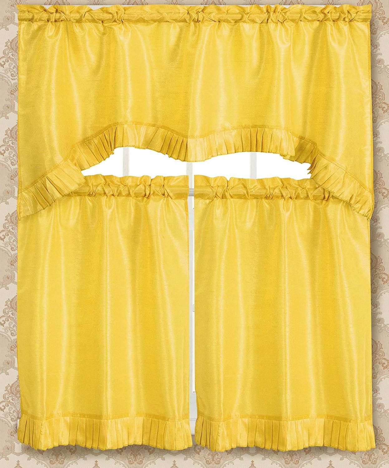 Best Yellow Kitchen Curtains And Valances Set