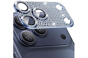 Khxriypha for iPhone 17 Pro Max Camera Lens Protector, Diamond Rhinestone Military Grade Shatterproof Metal Frame, 9H Hardnes