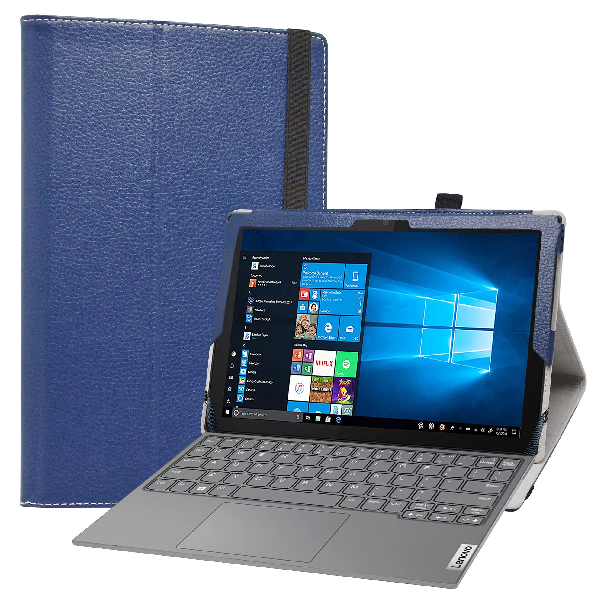 LiuShan Compatible with Lenovo IdeaPad Duet 3i Case,PU Leather Slim Folding Stand Cover for 10.3" Lenovo IdeaPad Duet 3i 10IGL5 Tablet PC (Not fit Lenovo Yoga Duet 7 13IML05),Blue