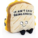 Punchkins Grilled Cheese Plushie - It Ain't Easy Being Cheesy Cute Grilled Cheese Plush, The Silly Gift, Food Plush Toy for Gifting