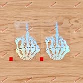 Skeleton Middle Finger Car Sticker Decal Vinyl Skull | 2-Pack 4