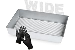 Wenses Soil Sifter, Wide Size (17.5 x 11.5 inches) with 1/4-inch Mesh, Garden Sieve for Dirt, Sand, Rocks, and Compost