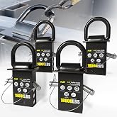 KJE 5/8" Heavy-Duty Stake Pocket D-Ring Anchors |18,000 lbs Breaking Load | Adjustable Tie-Down with Anti-Loss Cord |Reliable Tie-Downs for Flatbed Trucks &amp; Trailers (4-Pack)