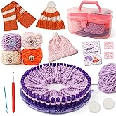 QXHOL Knit Hat Scarf Knitting Loom Kit - DIY Craft Kit for Beginners，Create Custom Hats & Scarves Ideas Christmas Birthday Gifts for Girls & Boys，Toys for Age Kids 6 7 8 9 10 11 12