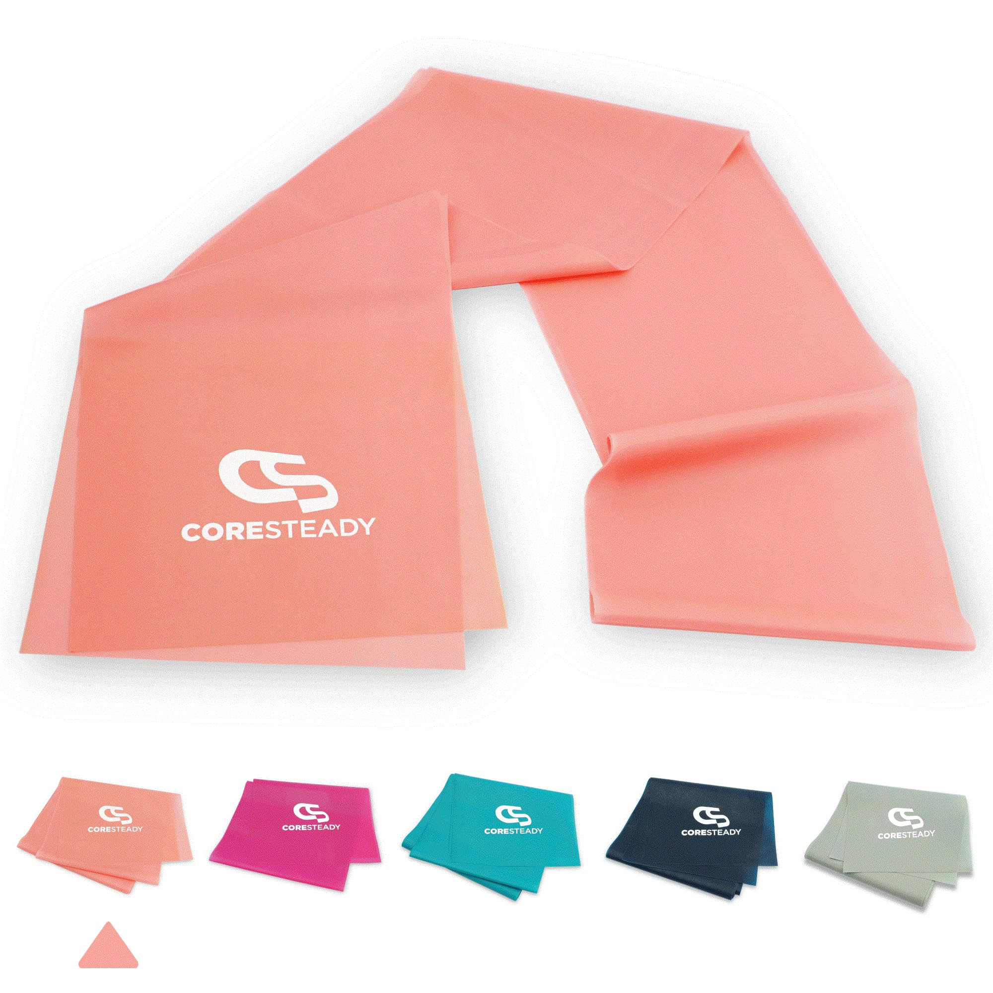Coresteady Resistance Band For Men & Women - Exercise Band to Build Strength, Flexibility, Muscle & Tone - For Fitness, Stretching, Pilates, Physio & Yoga - With Exercise e-Guide