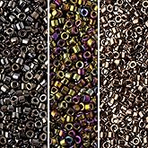 Miyuki Delica Seed Beads Bundle: Size 11/0, Dark Brown Metallic Palette Collection DB22, DB26, DB29 - 3 Tubes of 7.2 Grams ea
