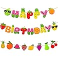 Fruit Theme Birthday Party Decorations Happy Birthday Felt Banner Fruit Patterns Garland for Summer Fruit Themed Party Baby Shower Supplies