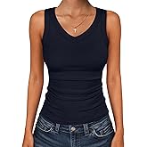 ANRABESS Tank Tops for Women V Neck Ribbed Knit Slim Fitted Sleeveless Basic Tee Tanks Casual Summer Clothes 2026