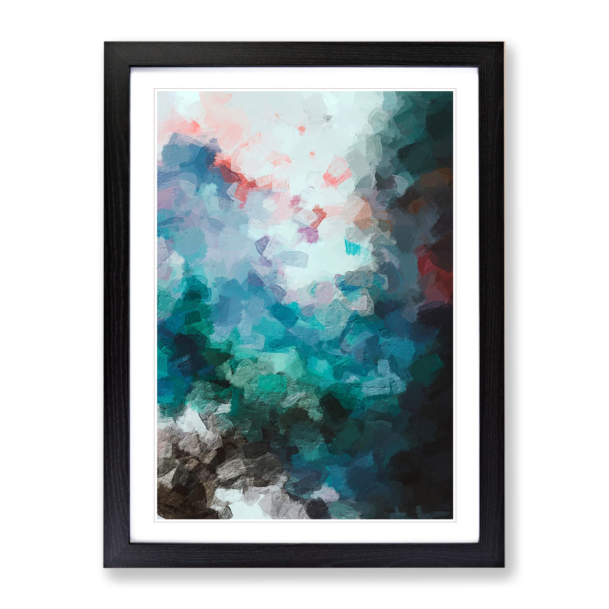 Ink In The Water Abstract Framed Print | A3 Black Framed Wall Art | Ready to Hang | Abstract Fantasy Picture | Living Room Bedroom Lounge Office