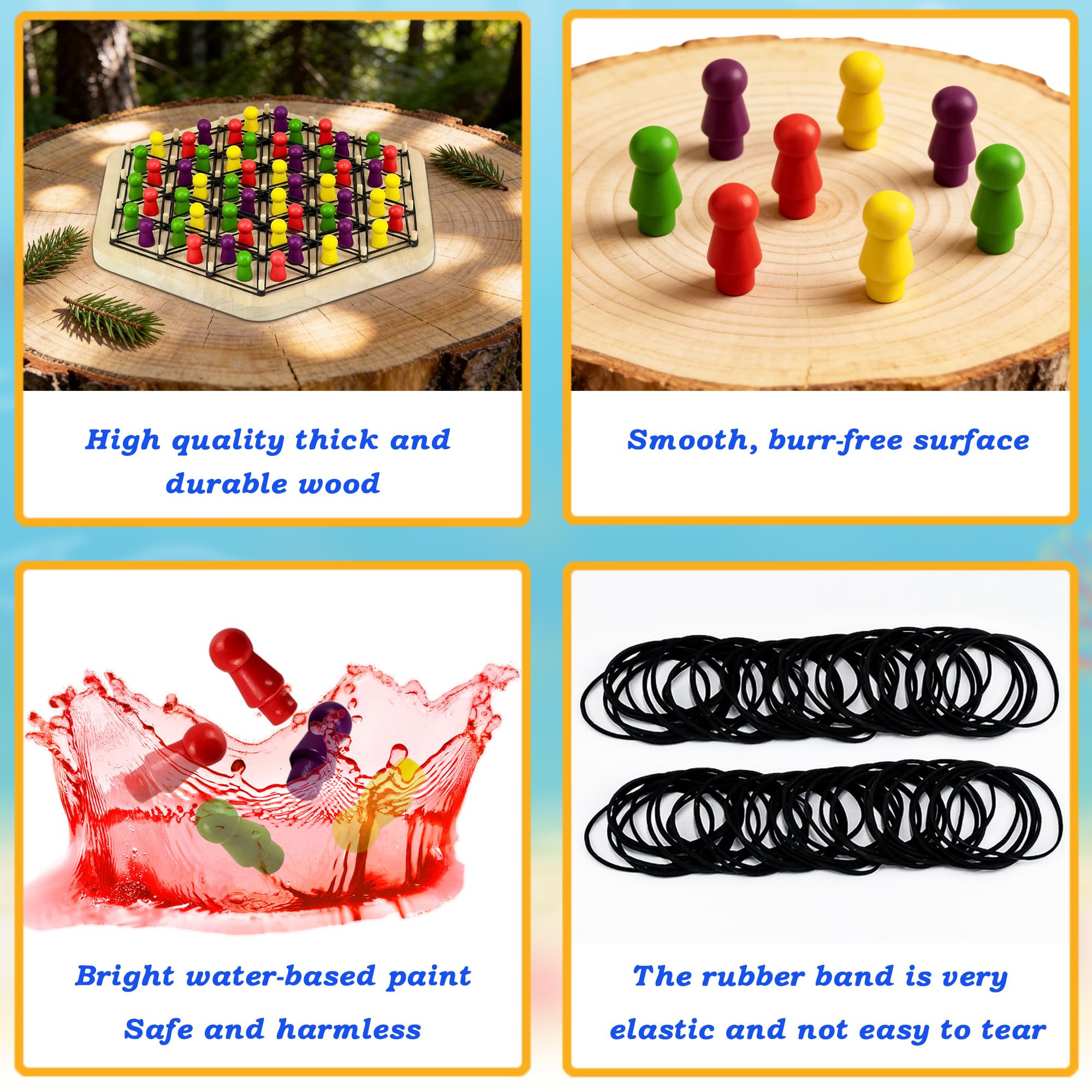 Triangle Chess Game, Dreiecksschachbrett-Strategie-Brettspiel, Lustiges Gummiband Spiel, Klassische Desktop-Brettspiele, Lernspielzeug Partyzubehör, Logik Spiele für 2-4, Geschenke für Jungen Mädchen 9