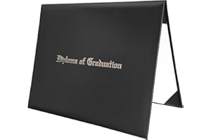 Gradois Imprinted Diploma Cover 8.5“X11” Graduation Diploma Holder Leatherette Padded Certificate Covers(Black)