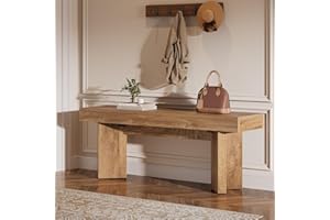 Tribesigns 47" Wooden Entryway Bench, Farmhouse Indoor End of Bed Bench, Long Table Benches Seat for Bedroom, Hallway, Foyer,