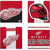 FOCO NHL Official 4-Pack Beverage Drink Ceramic Stone Coaster Set (Detroit Red Wings)