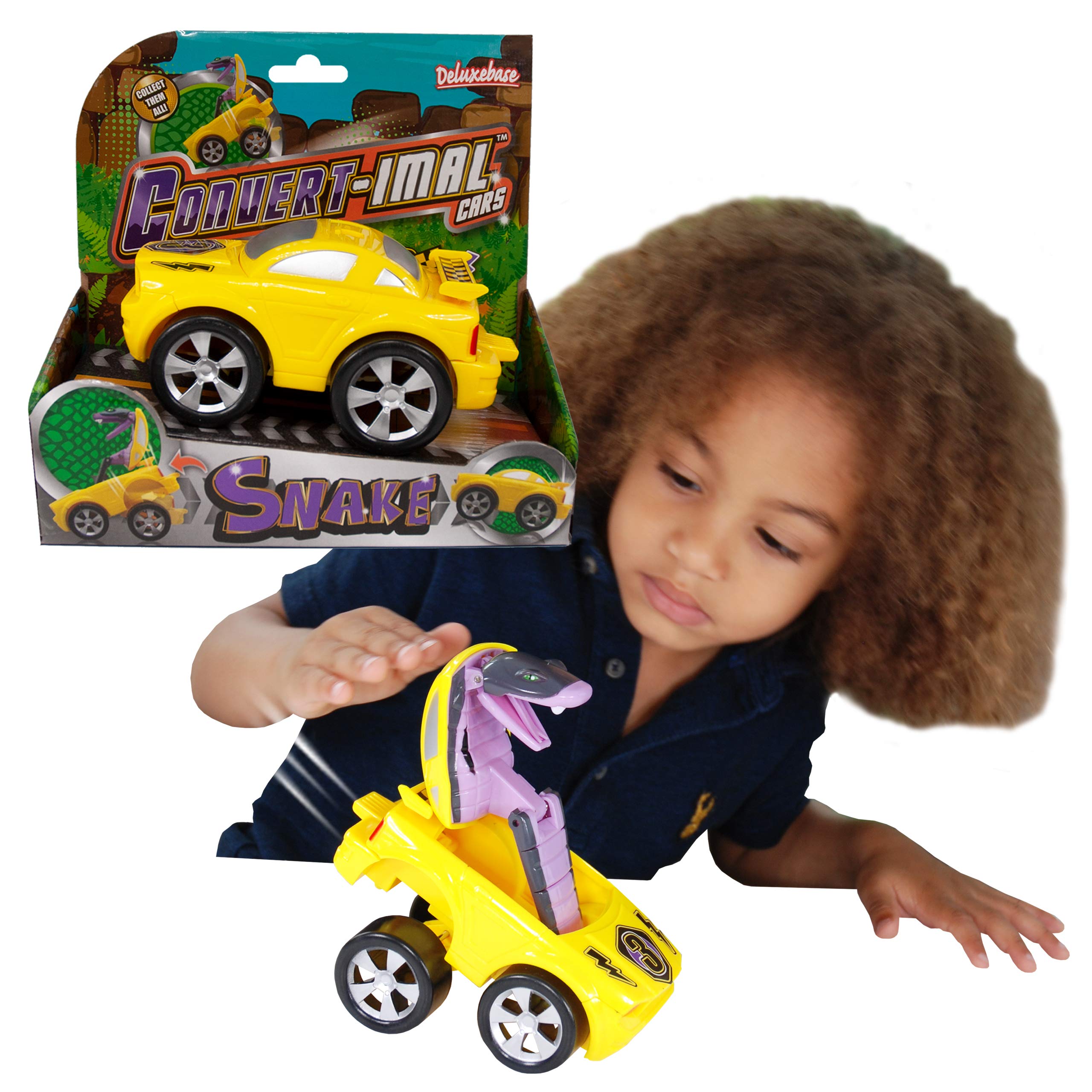 Deluxebase Convertimal - Snake 2-in-1 Animal Transformer Car Toy for Kids. Fun Reptile Themed Gift for Boys and Girls. Great for Birthday Presents, Party Favours & Stocking Fillers.