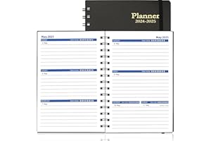 XAOWON Daily Planner 2024-2025, Weekly & Monthly Planner from Jul 2024-Dec 2025, 18 Month Day Planner with Tabs, Academic Calendar Planner 2024-2025, 100GSM Thick Paper, A5 Size, Black